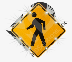 Solar Pedestrian Crossing Sign - Sign #4331211