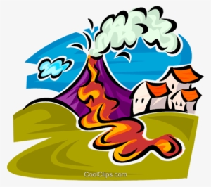 Volcano Erupting Royalty Free Vector Clip Art Illustration - Volcanic Eruption Clipart Png #4332680