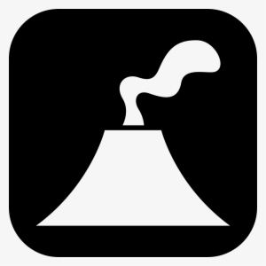 Active Volcano Inside A Rounded Square Comments - Volcano Icon White #4333010