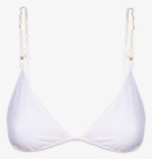 White Roll Parallel Triangle Top - Brassiere #4334222