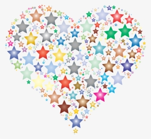 This Free Icons Png Design Of Colorful Heart Stars - Stars Heart Png #4335205