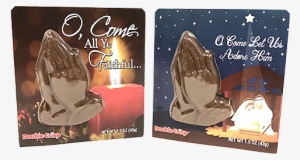 Palmer Christmas Card With Chocolate Double Crisp Praying - Chocolate Praying Hands #4337286