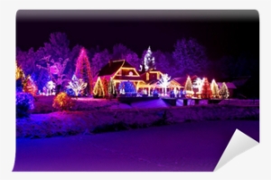 Park, Forest & Lodge In Xmas Lights Wall Mural - Christmas Fantasy - Park, Forest Picture Ornament #4338909