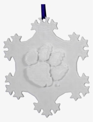 Clemson 3-d Printed White Snowflake Ornament - Clemson University #4340616