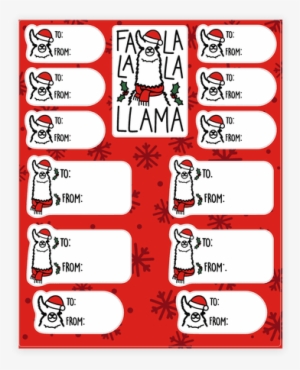 Falalala Llama Gift Tag - Gift Tag Stickers #4342699