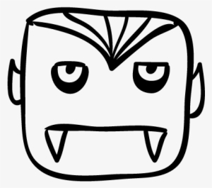 Halloween Head With Fangs Vector - Fang #4344465