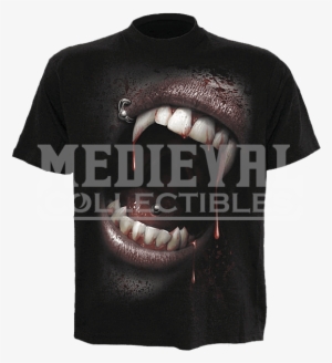 Punk Gothic Clothing Spiral Fangs Cap Sleeve Top #4344499