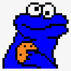 Cookie Monster - Minecraft Cookie Monster Pixel Art #4345743
