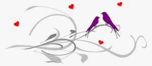 Love Birds On A Branch Svg Clip Arts 600 X 263 Px #4346257