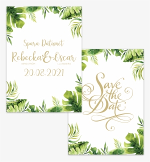 Save The Date Kort Till Bröllop Med Vackra Frodiga - Wedding #4351202