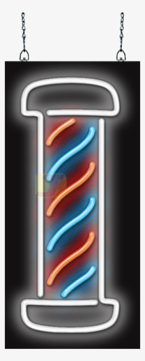 Barber Pole Small Neon Sign - Barbershop #4353535