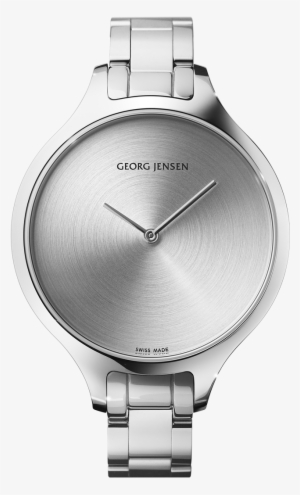 Georg Jensen Concave Black Dial Diamond Set Bezel Steel #4354447