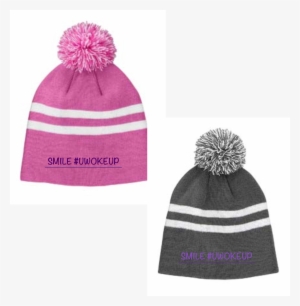 Smile You Woke Up Knit Beanie - Los Pollos Hermanos Tt122 Team 365 Striped Pom Beanie #4355745