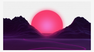 Sunset Transparent Png - Vaporwave Sunset Transparent #4356169