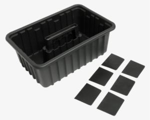 Home - Black Plastic Tote W 6 Dividers #4358249