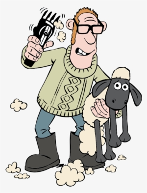 Shirley The Farmer Shaving Shaun - Sheep And Farmer Cartoon #4359527