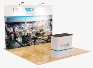 10ft Straight Pop Up Display With Case To Podium - Banner #4360684