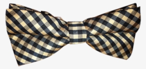 Hautebutch Tan And Black Checkered Bow Tie - Bow Tie #4361037