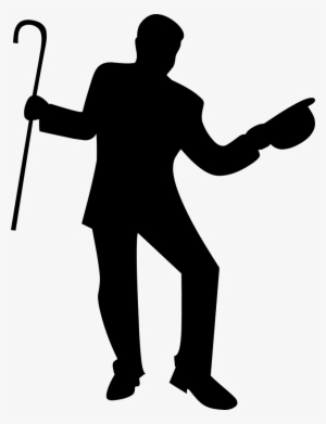 Dancer With Cane Silhouette - Dancer With Hat Silhouette #4361805