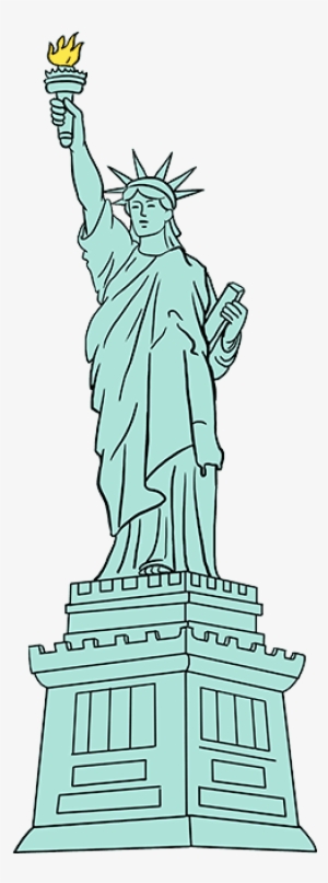 How To Draw Statue Of Liberty - Statue Of Liberty Drawing Simple #4363852