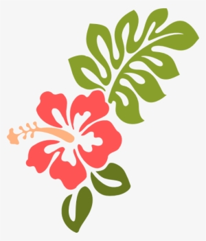 Hibiscus Pink Green Clip Art At Clker - Pink And Green Flower - Free ...