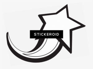 Black And White Shooting Star Clipart - Emblem #4364872