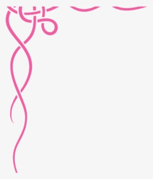 Breast Cancer Ribbon Border - Border Design Flower Black And White #4364993