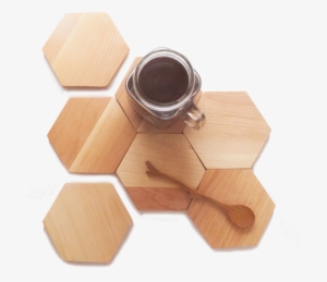 Birch Hexagon Coasters - Plywood #4366332