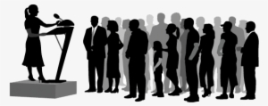 Crowd Silhouette Png Download - Public Speaking Silhouette #4368867