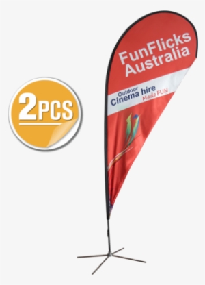 11ft Teardrop Flying Banner With Cross Base & Water - Water #4369393