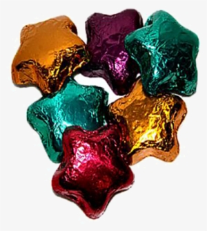 Assorted Color Foiled Dark Chocolate Stars Bulk Bags - Wrapped Chocolate Png #4370877