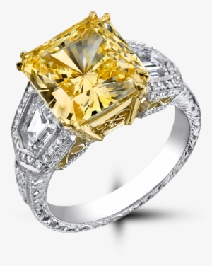 Fine Jewelry Store Near Cleveland Downtown - Yellow Diamond 0.5 Carat Cushion #4371494