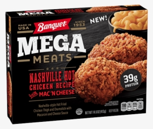 Nashville Hot Fried Chicken With Mac 'n Cheese - Banquet Mega Bowls Country Fried Chicken #4371549 Nashville Hot Fried Chicken With Mac 'n Cheese - Banquet Mega Bowls Country Fried Chicken #4371549