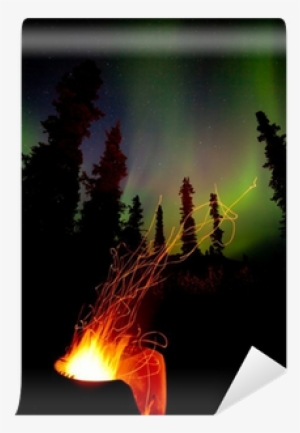 Taiga Firepit Camp Fire Sparks And Northern Lights - Campfire #4372241 Taiga Firepit Camp Fire Sparks And Northern Lights - Campfire #4372241