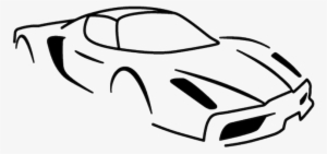 Ferrari Enzo Silhouette Decal - Race Car Transparent Png Black And White #4372339