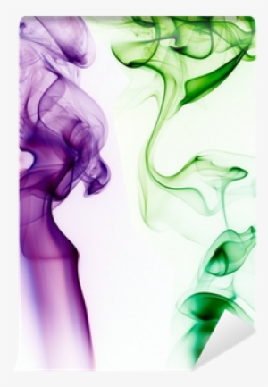 Purple And Green Smoke On White Background Wall Mural - Fondos Blanco Y Morado #4372841