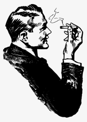 Drawn Cigarette Male Smoking - Smoking Man Clip Art #4372918