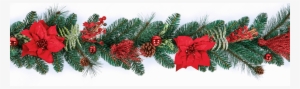 Red Poinsettia Christmas Garland Home Decoration - Wreaths & Garlands #4374103