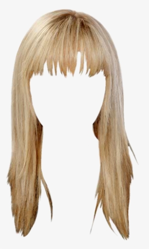 Long Straight Casual Hairstyle With Blunt Cut Bangs - Blonde Hair With Bangs Transparent #4375425