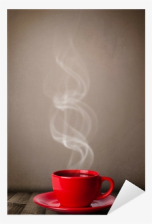 Coffee Cup With Abstract White Steam Sticker • Pixers® - White #4376074
