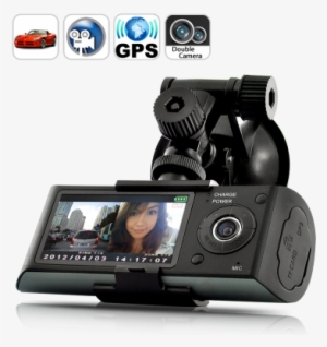 Dual Camera Car Blackbox Dvr - Gps Logger And G-sensor Car Blackbox Dvr With Dual #4381793