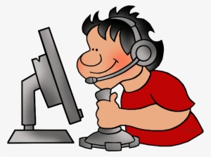 Clipart Person Computer - Playing Online Games Clipart #4385154