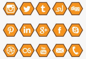 Orange Social Media Icons #4385878