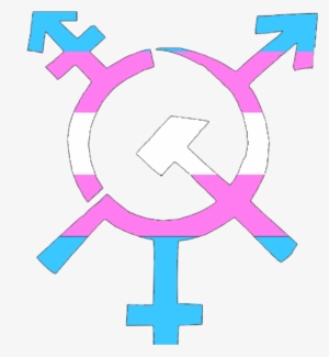 Trans Hammer And Sickle> - Fully Automated Luxury Gay Space Communism T Shirt #4387183