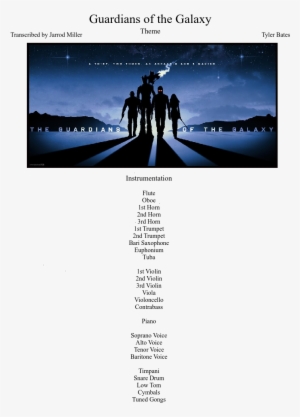 Print - Guardians Of The Galaxy Flute Music #4388274