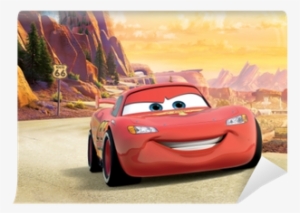 Lightning Mcqueen On The Route 66 Wall Mural Disney - Cars Lightning Mcqueen #4388959