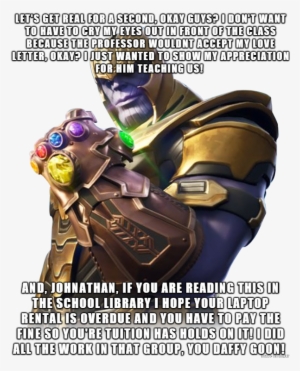 Thanos In Fortnite Was A Reall Bad Idea Tbh - Thanos From Fortnite #4394884