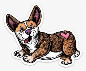 Image Of Corgi Sticker - Dorgi #4395992