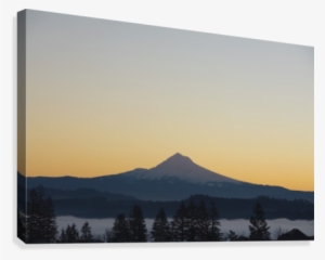 Silhouette Of Mountain Peak At Sunrise Canvas Print #4399269