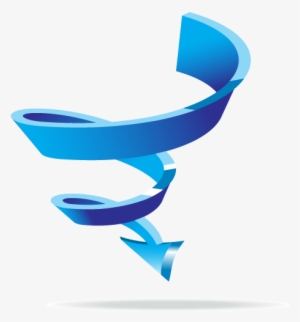 Down Blue Spiral Clipart Vector Free Download - Spiral Arrow Clipart #440363